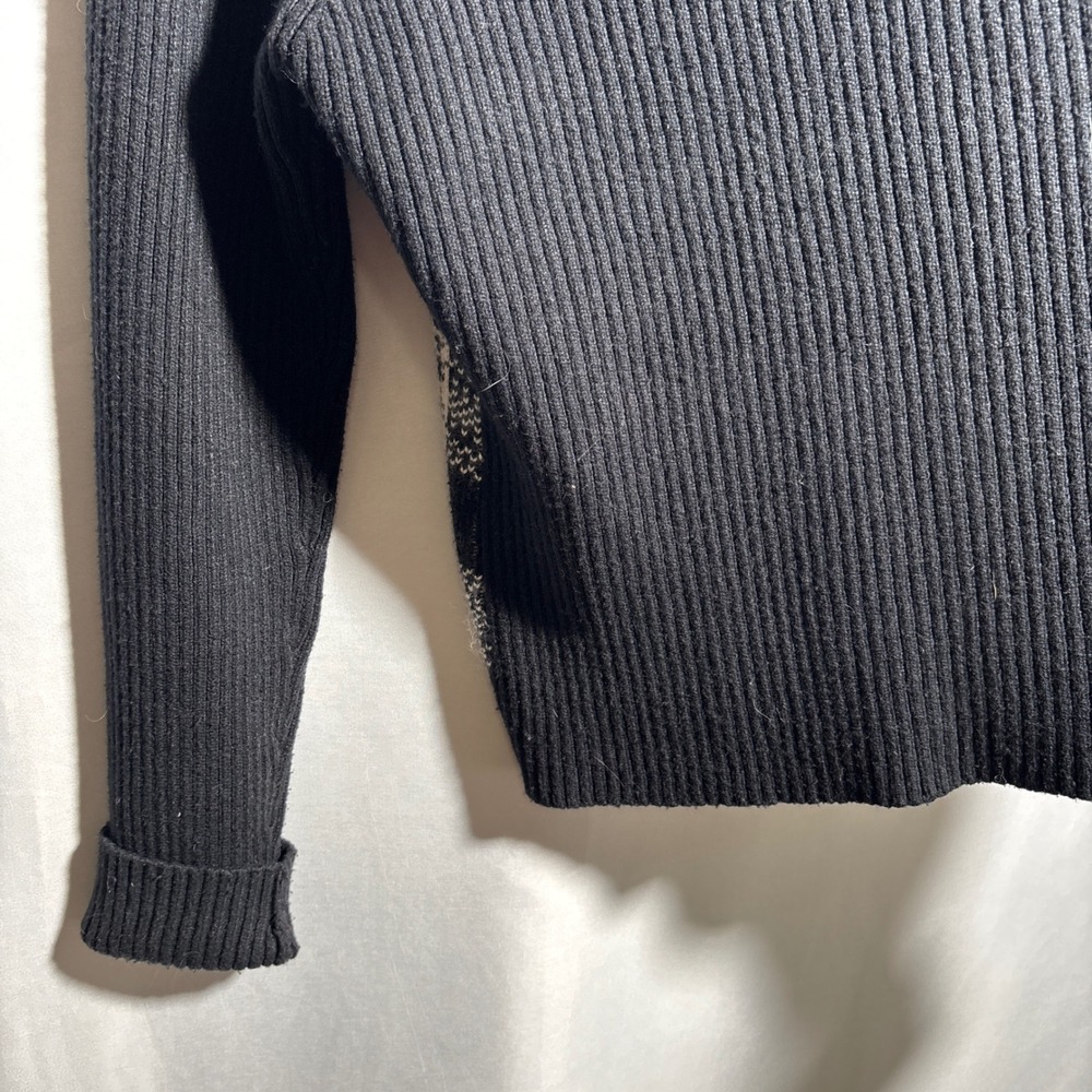 Pendleton Womens Black White Plaid Zip Up Sweater M Silk Angora Cashmere Wool - Picture 3 of 9